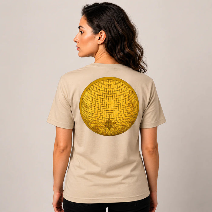 t-shirt unisexe 100% coton bio avec un chapeau chinois dessiné dans le dos