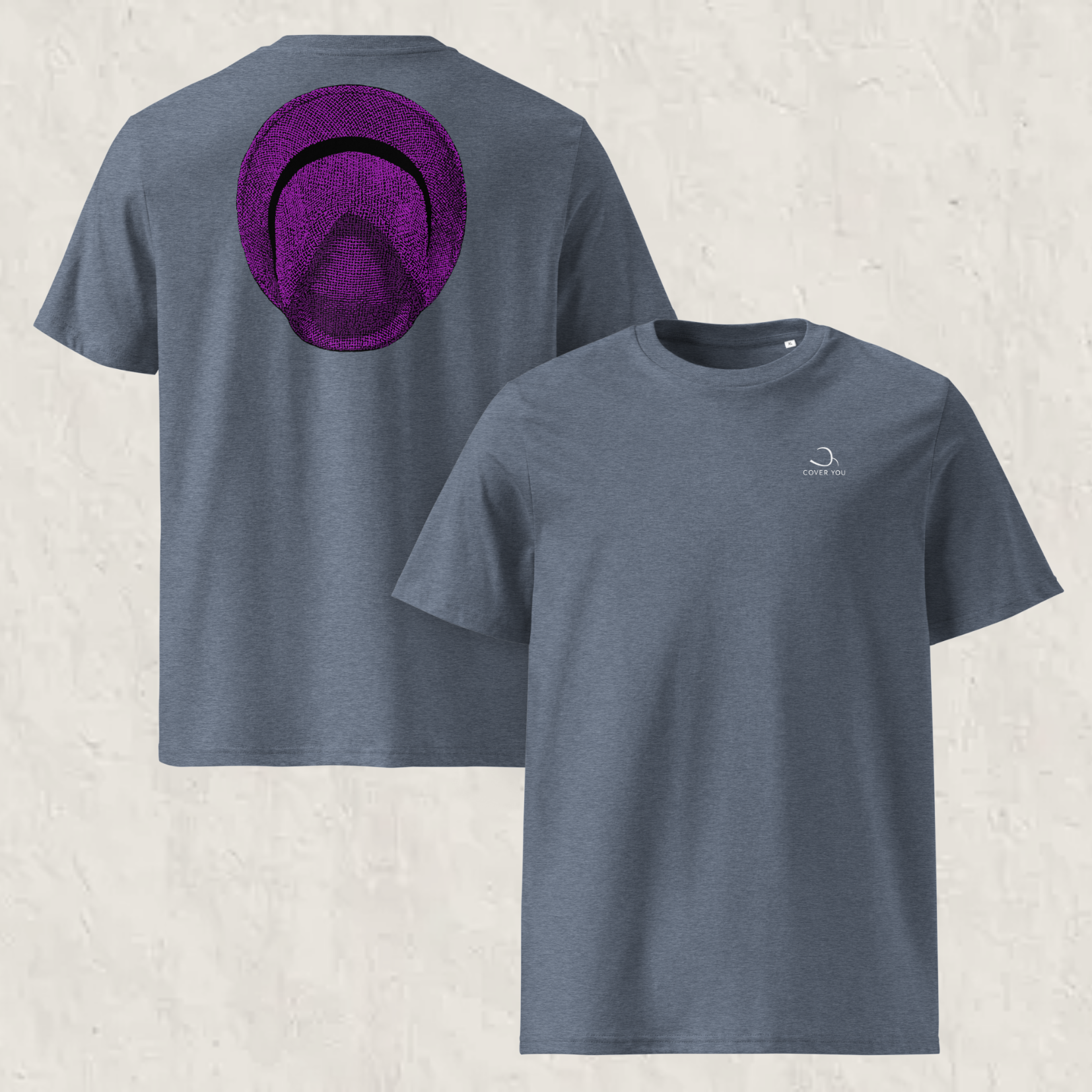 T-shirt unisexe en coton biologique - Le Chapeau Panama violet