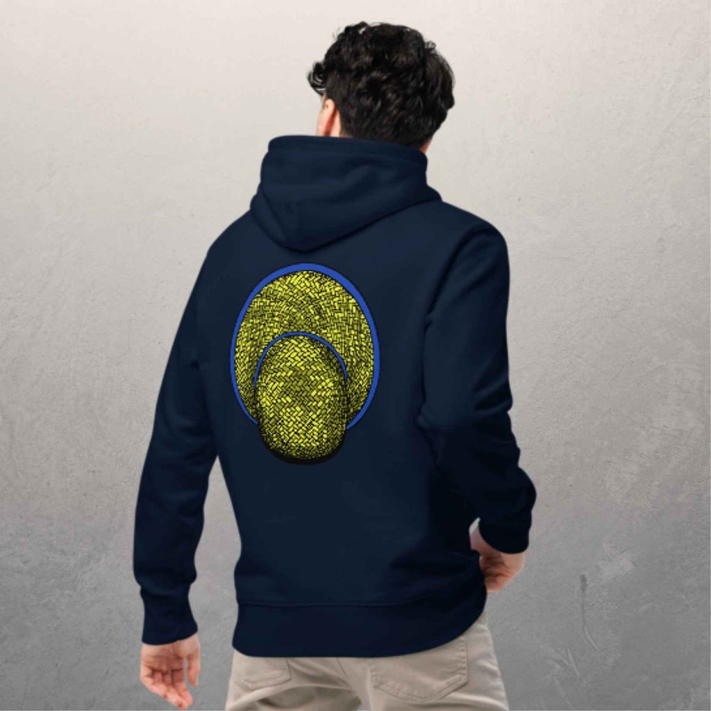 Sweat à capuche en coton biologique unisexe - 350g/m² - Le Chapeau cambodgien bleu