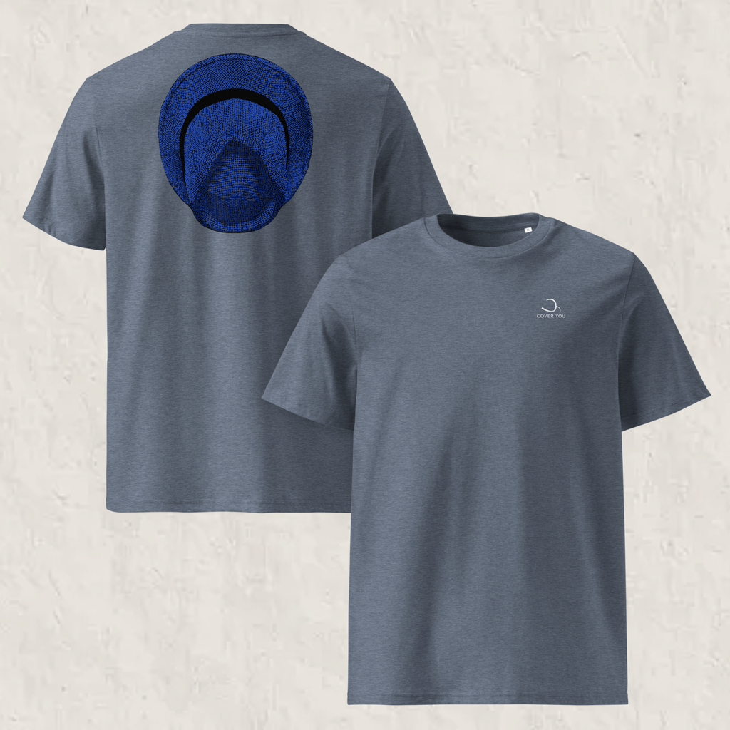 T-shirt unisexe en coton biologique - Le Chapeau Panama bleu