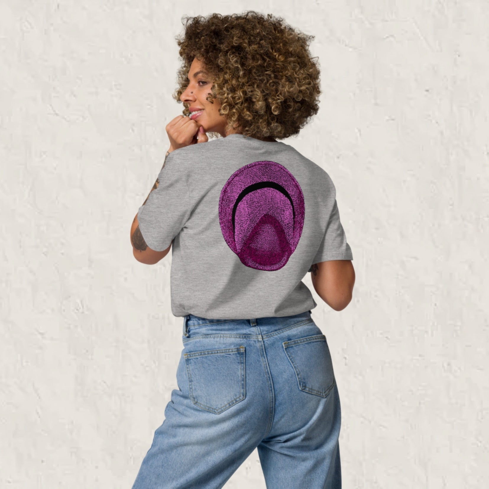 T-shirt unisexe en coton biologique - Le Chapeau Panama rose