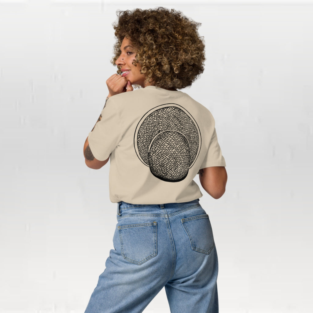 T-shirt unisexe en coton biologique - Le Chapeau Cambodgien Croquis