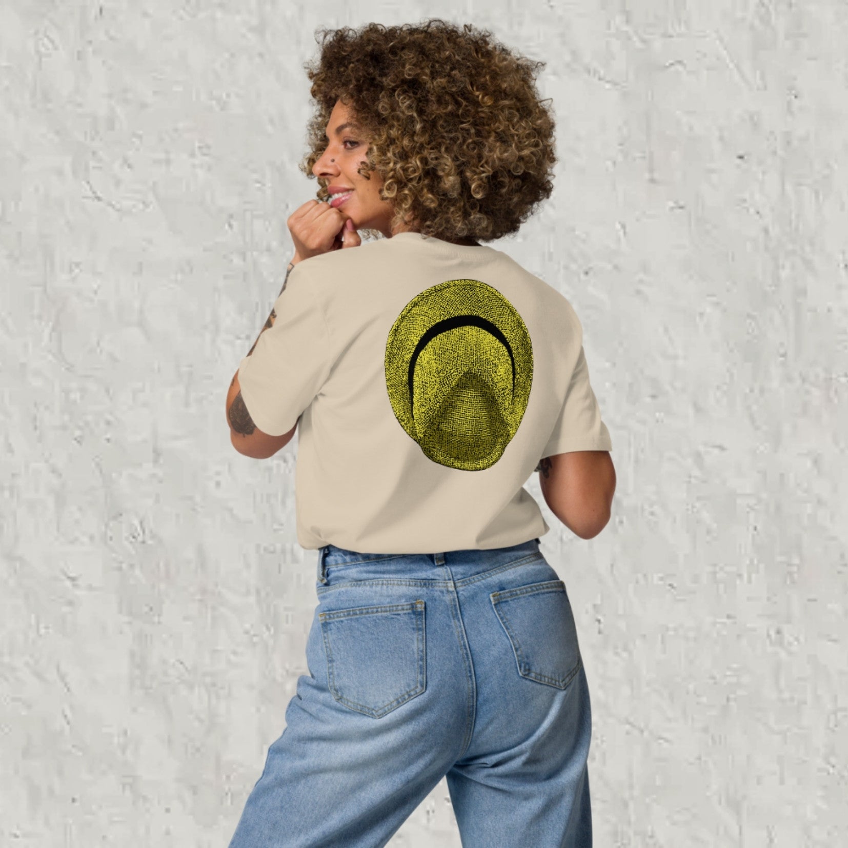 T-shirt unisexe en coton biologique - Le Chapeau Panama jaune