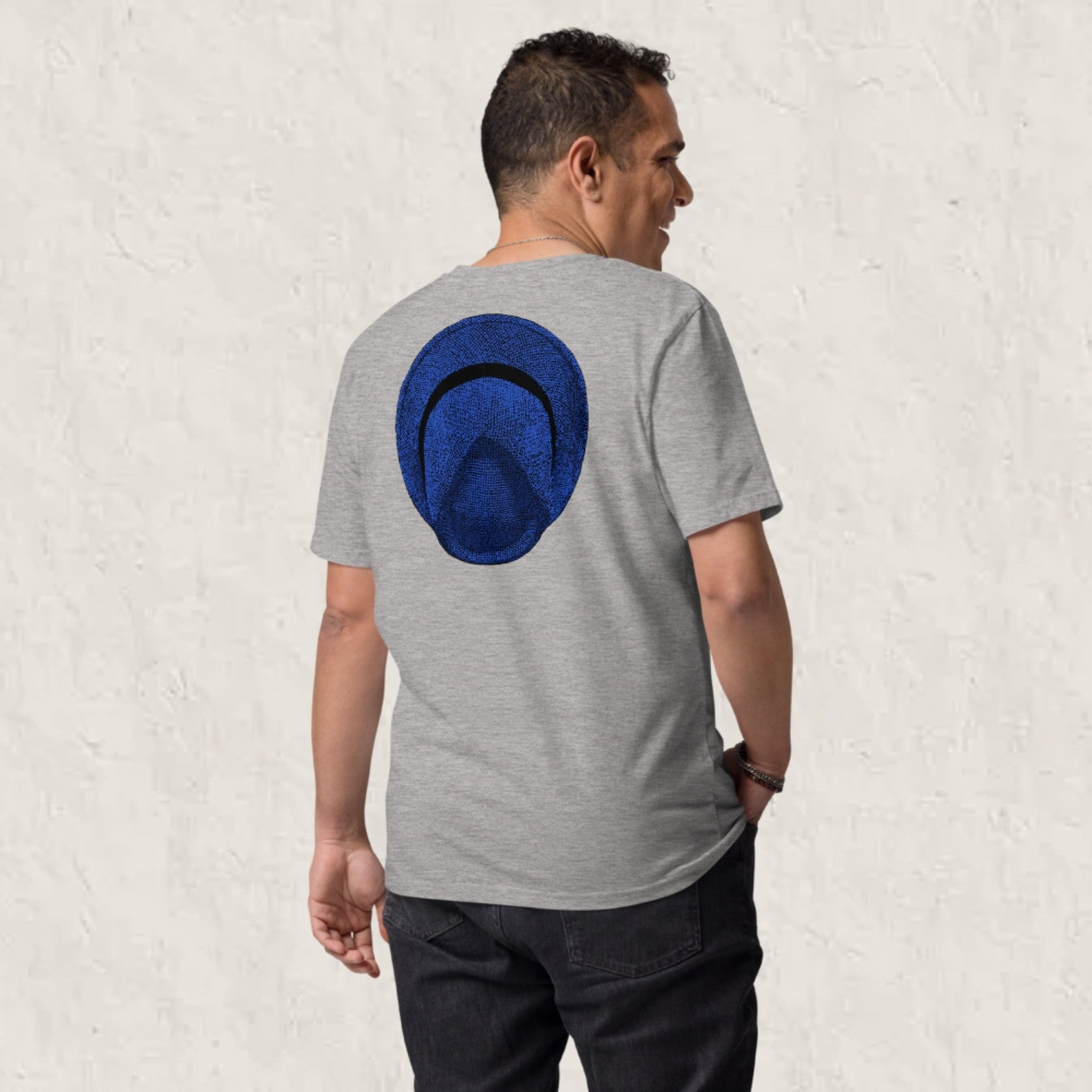 T-shirt unisexe en coton biologique - Le Chapeau Panama bleu