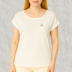 T-shirt femme en coton biologique Label GOTS manches à revers - L'Essentiel