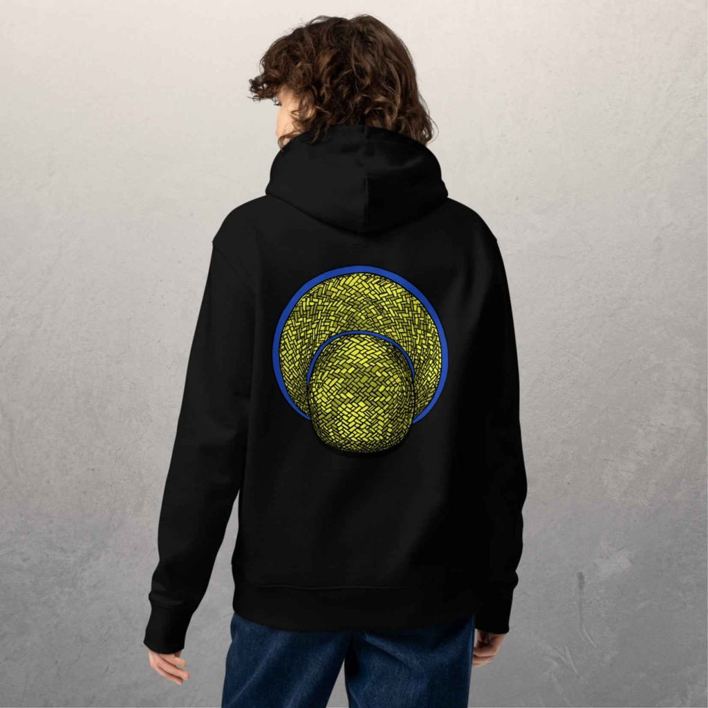 Sweat à capuche en coton biologique unisexe - 350g/m² - Le Chapeau cambodgien bleu