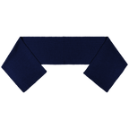 Écharpe COVER YOU bleu marine en maille côtelée, vue à plat côté envers, pans repliés