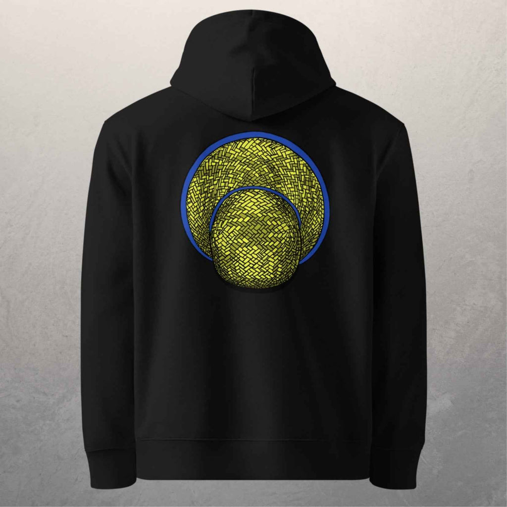 Sweat à capuche en coton biologique unisexe - 350g/m² - Le Chapeau cambodgien bleu