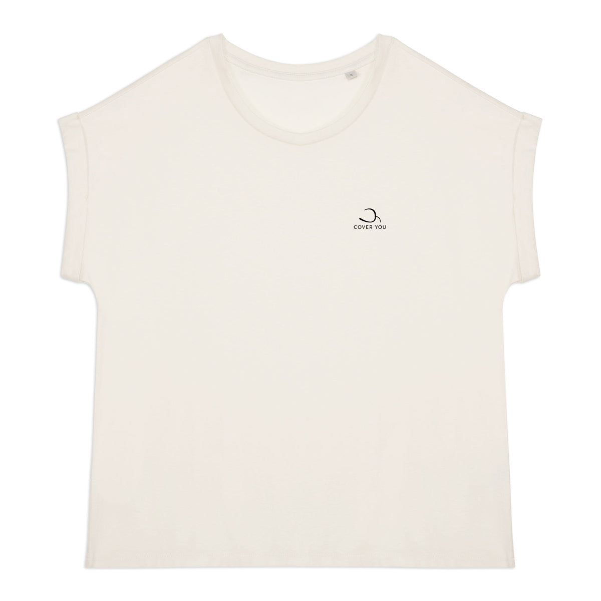 T-shirt femme en coton biologique Label GOTS manches à revers - L'Essentiel - face_0