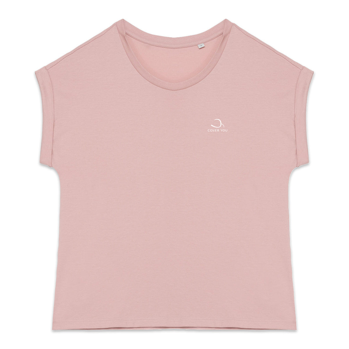 T-shirt femme en coton biologique Label GOTS manches à revers - L'Essentiel - face_1