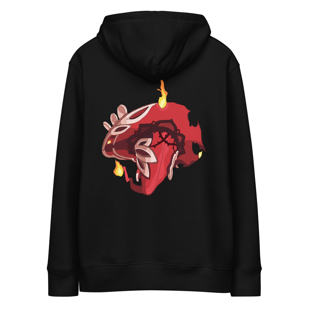 Sweat à capuche Le Chapeau Ardent en coton bio, coloris noir, vu de dos