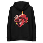 Sweat à capuche Le Chapeau Ardent en coton bio, coloris noir, vu de dos