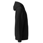 Sweat à capuche Le Chapeau Ardent en coton bio, coloris noir, vu de profil