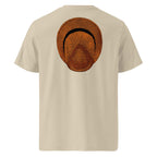 T-shirt unisexe Le Chapeau Panama orange en coton bio, coloris Desert Dust, vu de dos